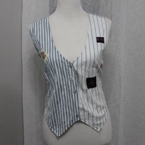 Vintage Andrew Sportswear Striped Patchwork Vest